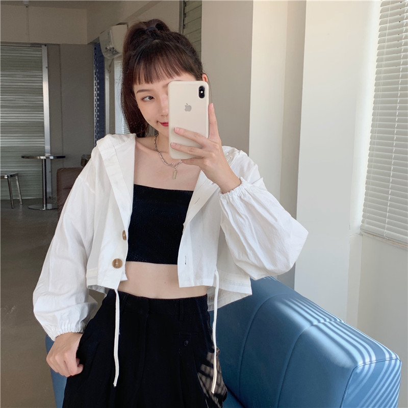 SUXI Áo Khoác Cardigan Dáng Croptop Tay Dài Thiết Kế Dây Rút Thời Trang Cho Nữ