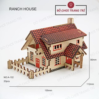 Đồ chơi lắp ráp gỗ 3D Mô hình Nhà gỗ RANCH HOUSE