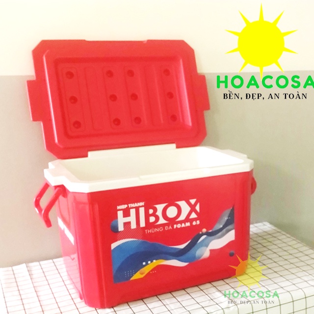 Thùng Đá Nhựa 65L  Hibox Hiệp Thành, Vòi Xả, Tay Cầm Khóa Nắp, To Dày, Giữ Đá Tốt- Đồ Gia Dụng Hoacosa