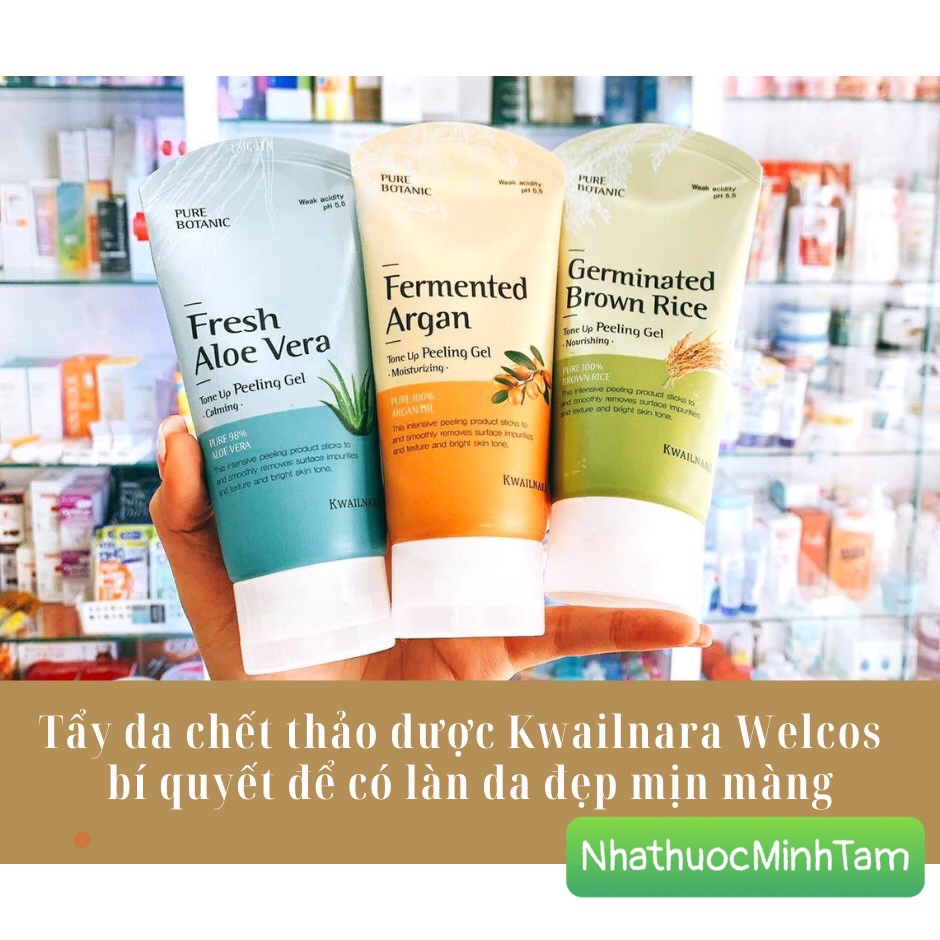Gel Tẩy Da Chết Hàn Quốc Kwailnara pure botanic( 120g ) - Fress Aloe Vera,Fermented Argan,Germinated Brown.