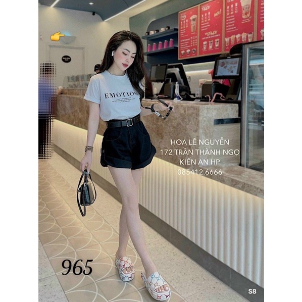 Quần shorts jeans mã 965 ống rộng lưng cao- TA alohashop91