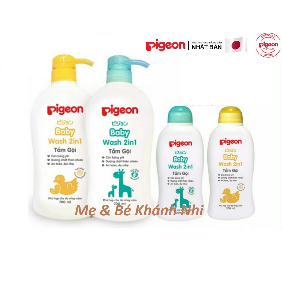 [Chính Hãng] Sữa Tắm Gội Toàn Thân Cho Bé Pigeon 200ML/700 - Sữa Tắm Gội Cho Bé