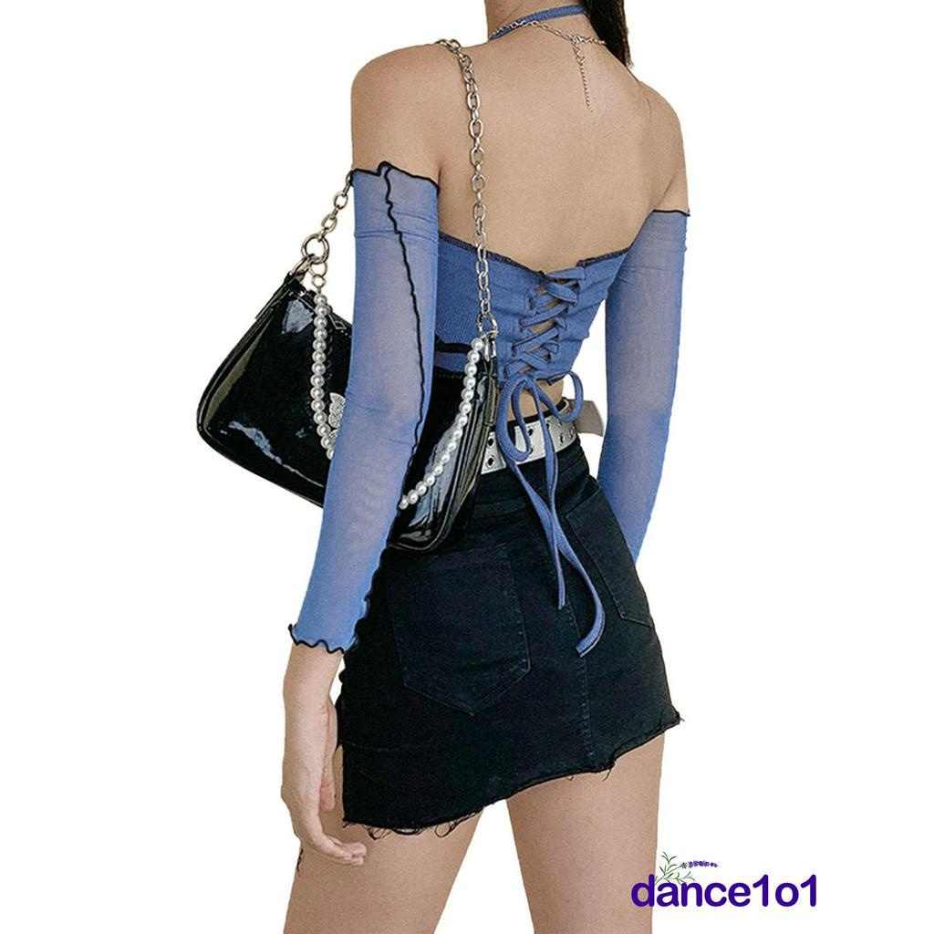 Áo Thun Dài Tay Hở Lưng Màu Trơn Thời Trang Dành Cho Nữ