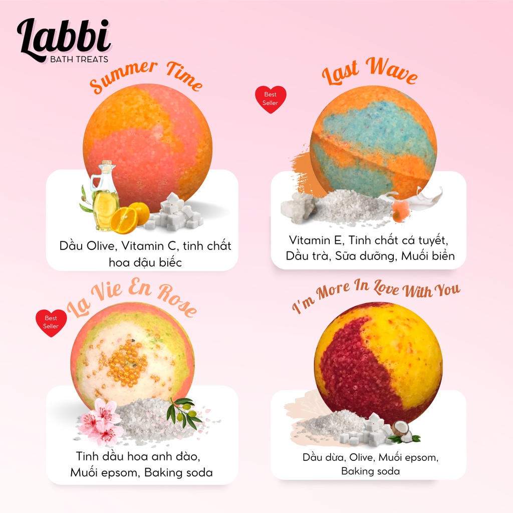 TỔNG HỢP [Labbi] Bath bomb / Viên sủi bồn tắm / Bom tắm
