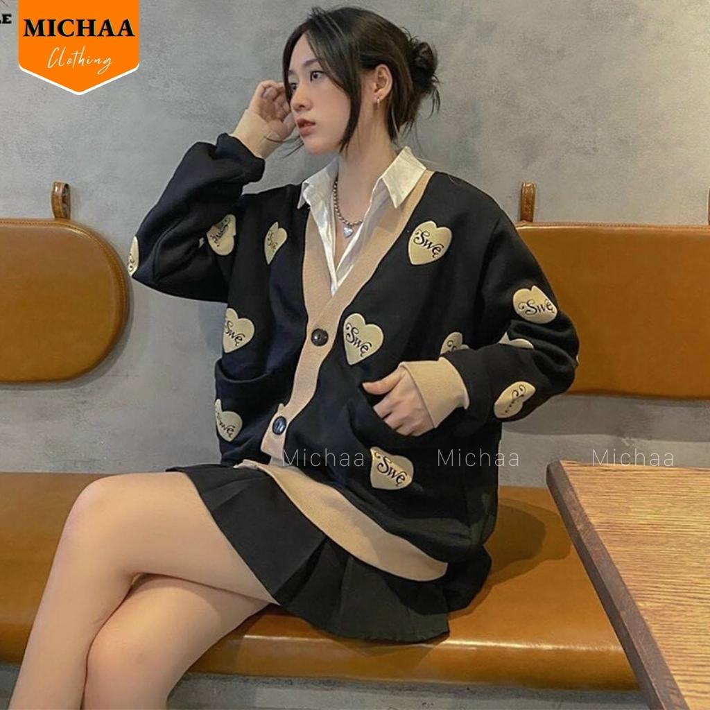 Áo Khoác Nỉ Cardigan SWE Ulzzang Unisex Form Rộng Hình In Đẹp Chất Nỉ Bông - MICHAA