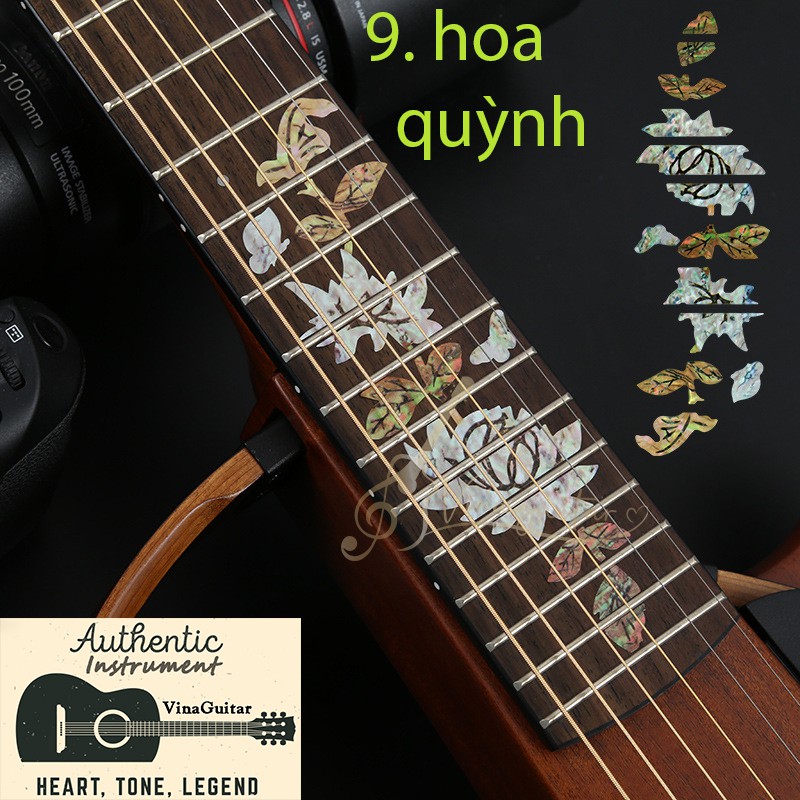 Dán khảm trang trí cần đàn guitar hình hoa Quỳnh MS9