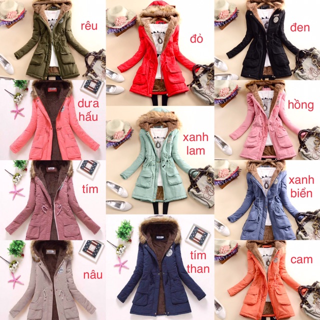 Áo khoác kaky lót lông hàng nhập quảng châu