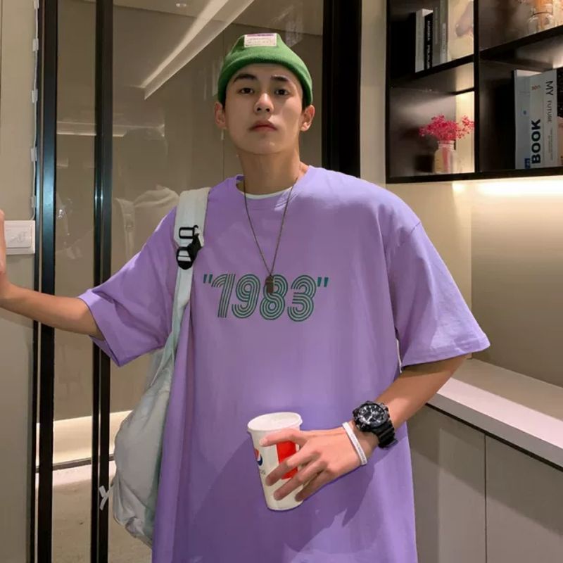 Áo thun tay lỡ nam nữ, áo phông unisex form rộng chất cotton mát mịn thấm hút mồ hôi in hình SIÊU CHẤT 1983