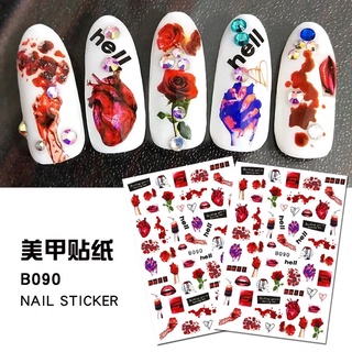 sticker halloween 3d dán móng tay nail