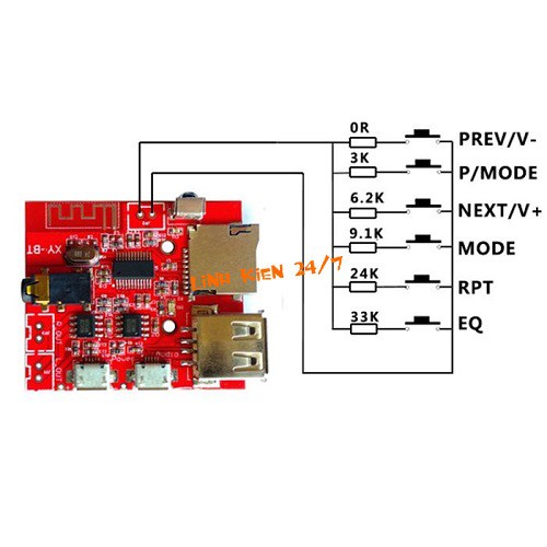 Mạch Giải Mã, Khuếch Đại Âm Thanh Bluetooth 4.1 Có Điều Khiển