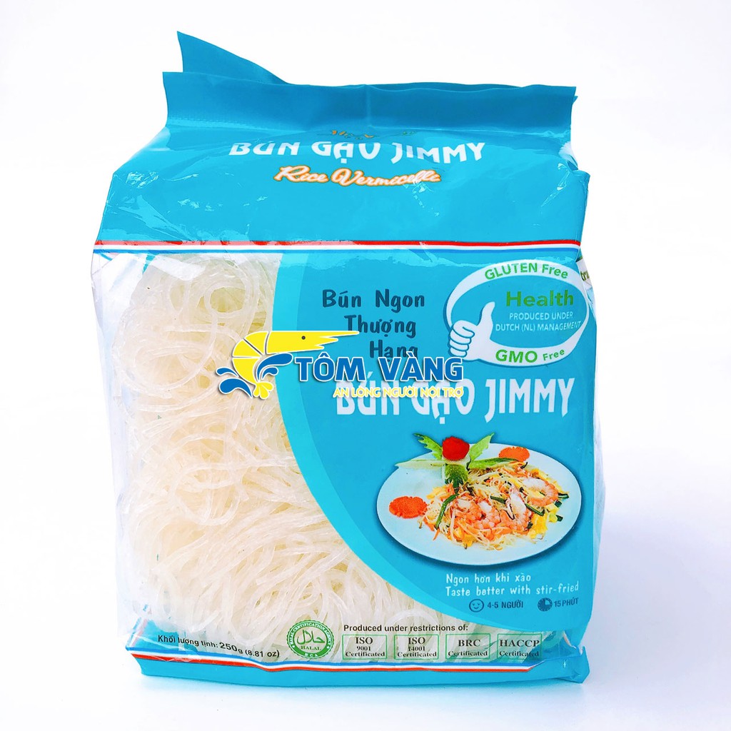 Bún gạo Jimmy- Bún khô Jimmy 250gr -Tôm Vàng