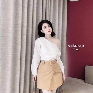 🌸 Sét Áo Rúm Lệch Vai Mix Chân Váy 🌸 🌸