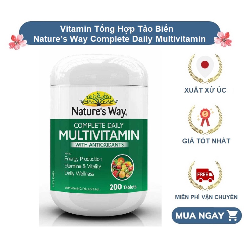Vitamin Tổng Hợp Tảo Biển Nature’s Way Complete Daily Multivitamin - 200 Viên