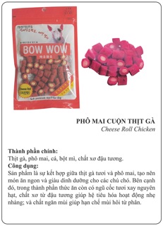 Phô mai cuộn thịt gà Bow Bow 120g-Cheese Roll Chicken