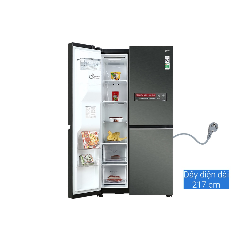 [Mã ELHAMS5 giảm 6% đơn 300K] [LG D257MC] Tủ lạnh LG Inverter 635 Lít GR-D257MC Mới 2022