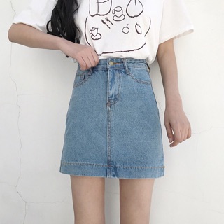 chân váy ulzzang chân váy nữ đẹp chân váy bò jean jeans chữ A kiểu dáng hàn quốc