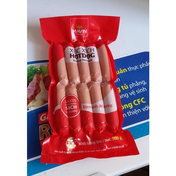 Đồ xiên nướng, chiên rán, ăn vặt - Xúc Xích HOTDOG MAVIN túi 500g - [GIAO HÀNG TRONG NGÀY TẠI HÀ NỘI]