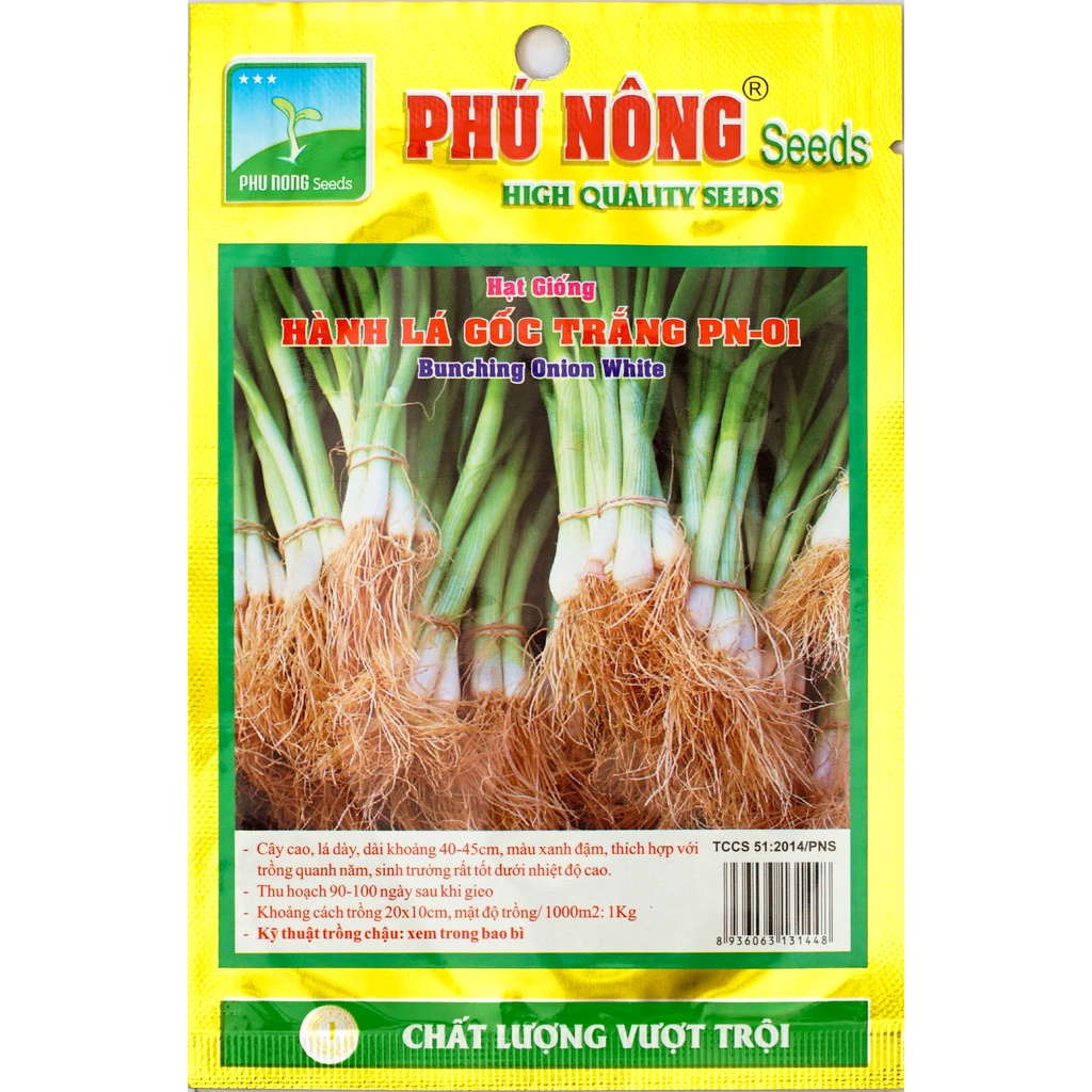 Hạt Giống Hành Lá Gốc Trắng (Hành Hương) Phú Nông Chịu Nhiệt Tốt Cho Năng Suất Cao- Gói 2gr (HPN-012)