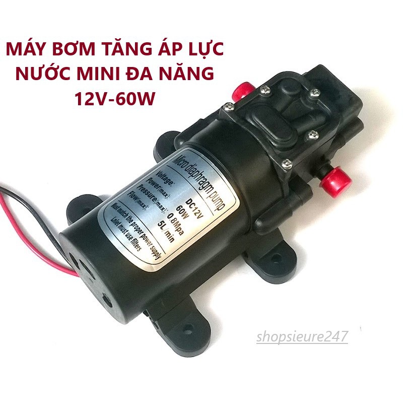 (GIÁ SIÊU RẺ) (12V-60W) MÁY BƠM MINI TĂNG ÁP LỰC NƯỚC (SHOP YÊU THÍCH)