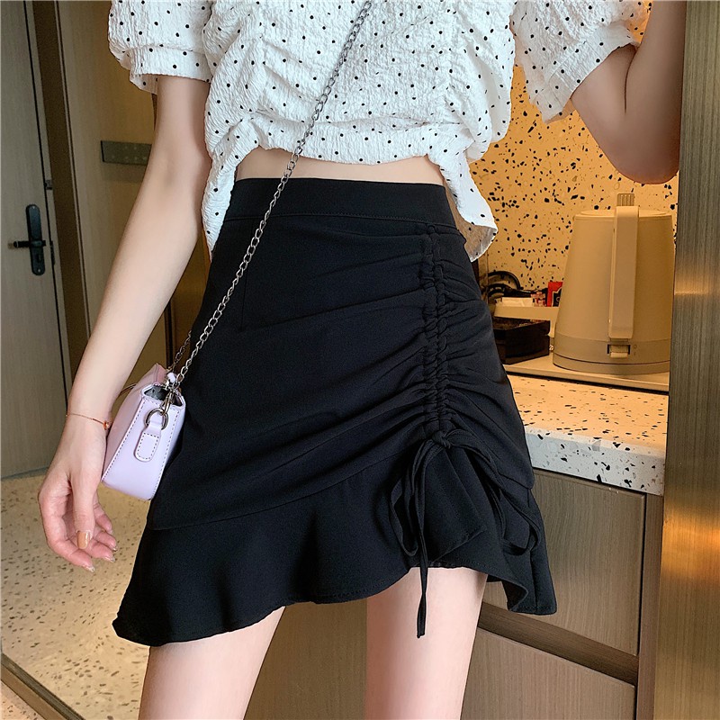 Chân váy chữ A rút hông chất đũi mềm cạp chun ôm sát không lộ bụng Xưởng May DCS