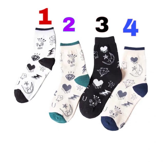 Vớ tất cao cổ họa tiết hàng Quảng Châu