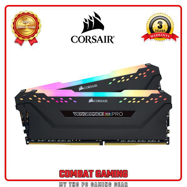 RAM CORSAIR VENGEANCE PRO RGB DDR4 16GB BUS 3200MHz (2x8GB) (Black - White)