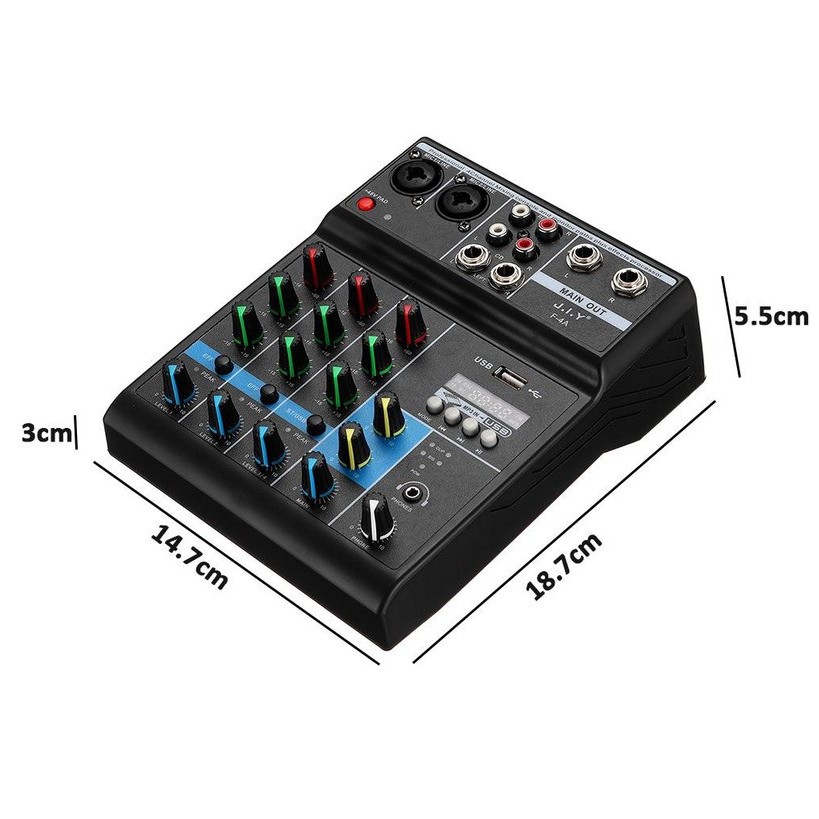 Bộ Mixer Âm Thanh Hát Live, Thu Âm, Điều Khiển Trộn Âm Thanh Bluetooth F4A - Cao Cấp