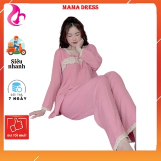 Bộ sau sinh dài tay đẹp giá rẻ bộ đồ bầu ĐẸP chất ĐŨI LỤA mềm mại có khóa cho bé ti B09