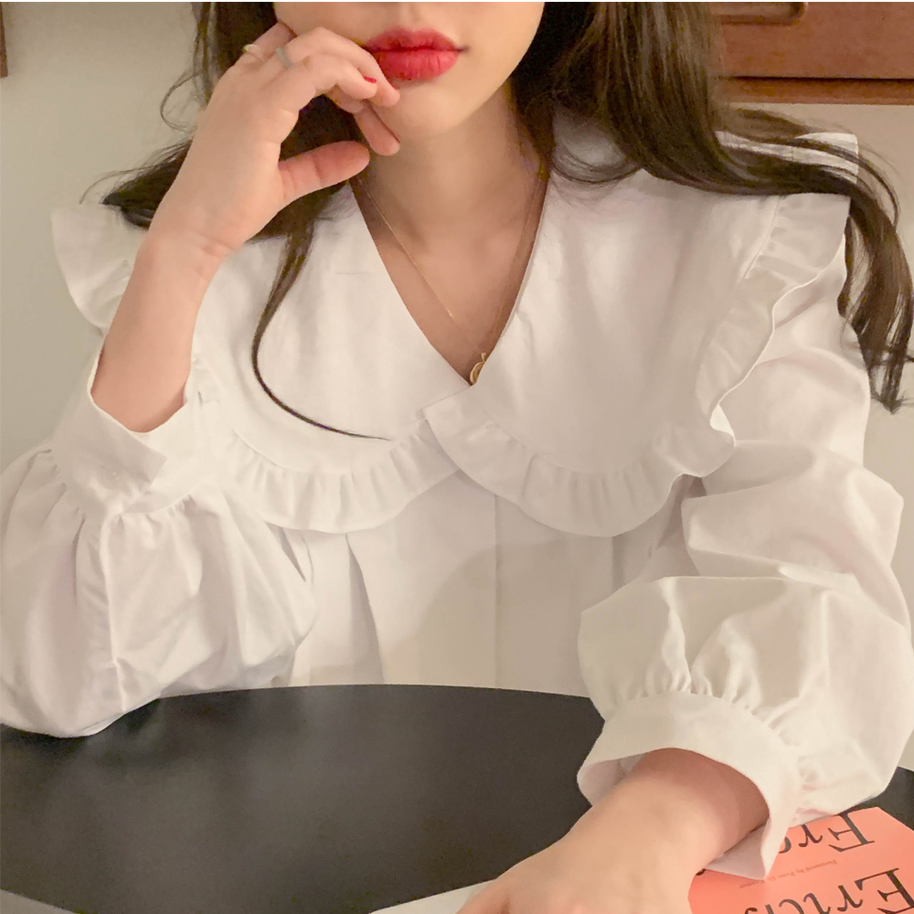 Áo Kiểu Tay Dài Màu Trơn Thiết Kế Thanh Lịch Cho Phái Nữ