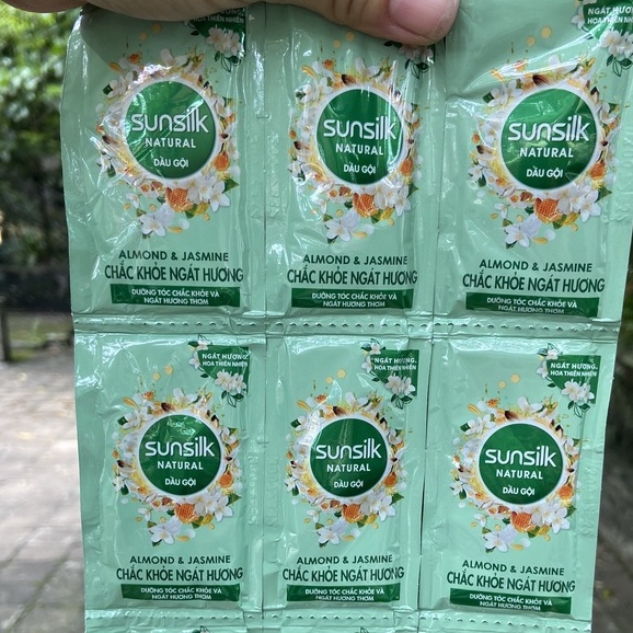 DÂY DẦU GỘI SUNSILK NATURAL CHẮC KHOẺ NGÁT HƯƠNG 12 gói x 6g