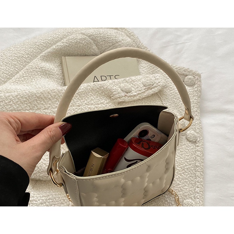 IELGY Túi Đeo Vai Hình Vuông Cỡ Nhỏ Họa Tiết Son Môi Phối Dây Xích Thời Trang Cho Nữ