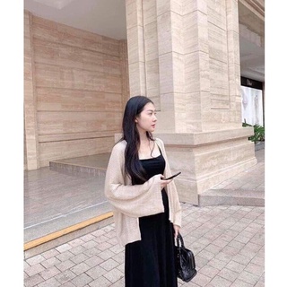 Áo Cadigan len mỏng phong cách cực dễ phối đồ