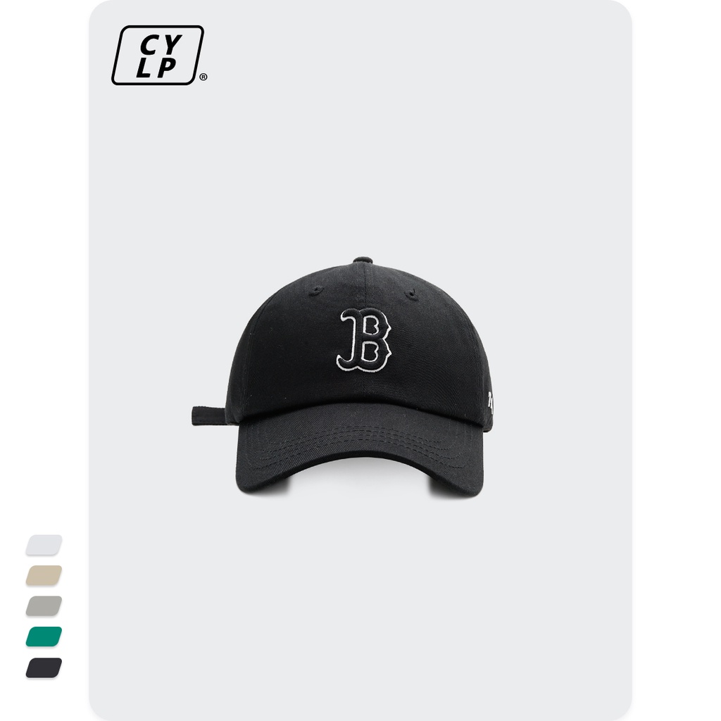 Nón Lưỡi Trai Mềm Thêu Chữ B Màu Xanh Lá Phong Cách Hàn Quốc