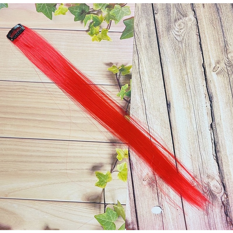 2 bộ Light tóc giả hoá trang cosplay kẹp bấm / Tóc phẩy light màu đỏ siêu đẹp