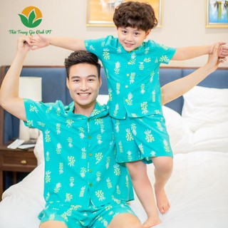 Bộ pijama lanh VT mặc nhà cộc tay cho bé B63.2118