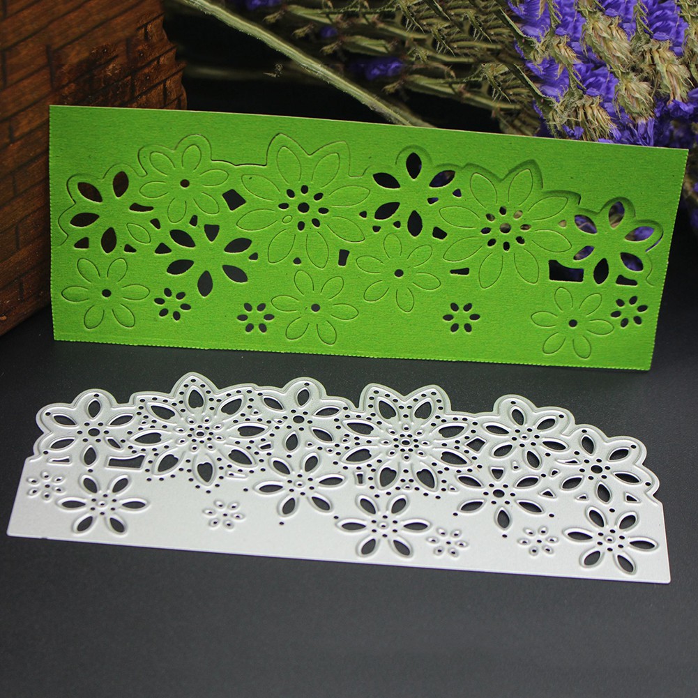 Khuôn cắt giấy bằng kim loại hình dải hoa xinh xắn kích thước 135x55mm dùng để trang trí scrapbook/thiệp giấy thủ công