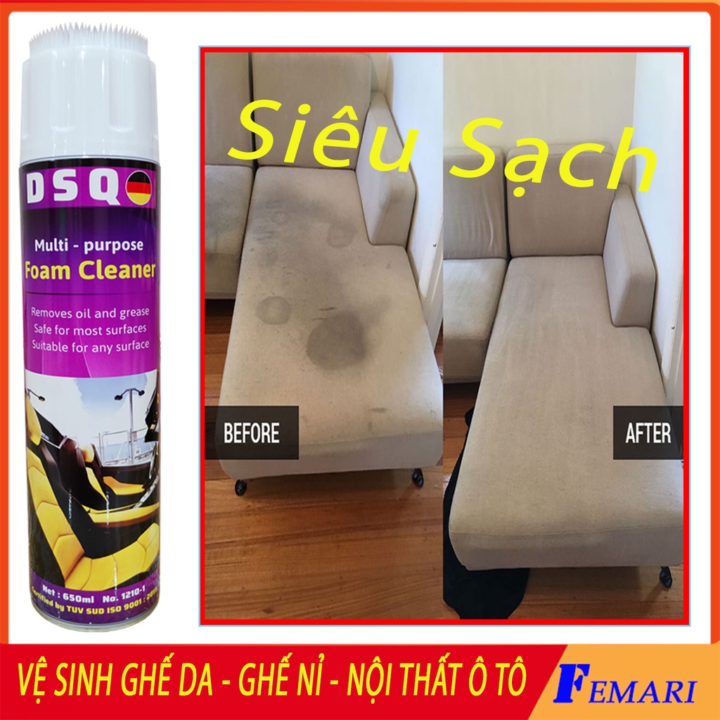 Chai Xịt Bọt Đa Năng Vệ Sinh Ghế Sofa,Ghế Nỉ , Da - Vệ Sinh Nội Thất Ô Tô Foam Cleaner FEMARI