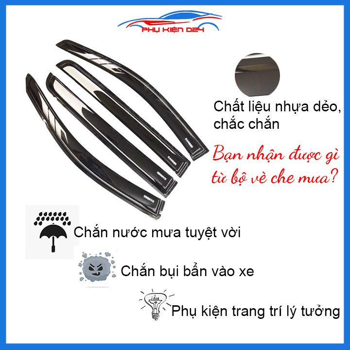 Vè mưa Ranger 2016-2017-2018-2019-2020 vè đen thái 2 màu che  mưa bảo vệ trang trí xe