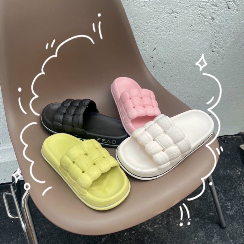 Dép lê quai đanFREESHIPDép bánh mì thời trang siêu xinh dành cho nữ đế cao su đúc 3cm siêu nhẹ siêu êm DOZIMAX