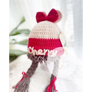 Mũ len bím tóc mickey 🍒🍒🍒 [crochet] xinh cho bé 🧵