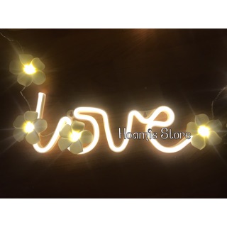 Đèn Neon chữ LOVE vàng / neon light love đỏ / love hồng 2 in 1 có pin và usb