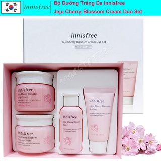 Bộ dưỡng trắng da Innisfree Jeju Cherry Blossom Cream Duo Set 4 món hoa anh đào hàn quốc