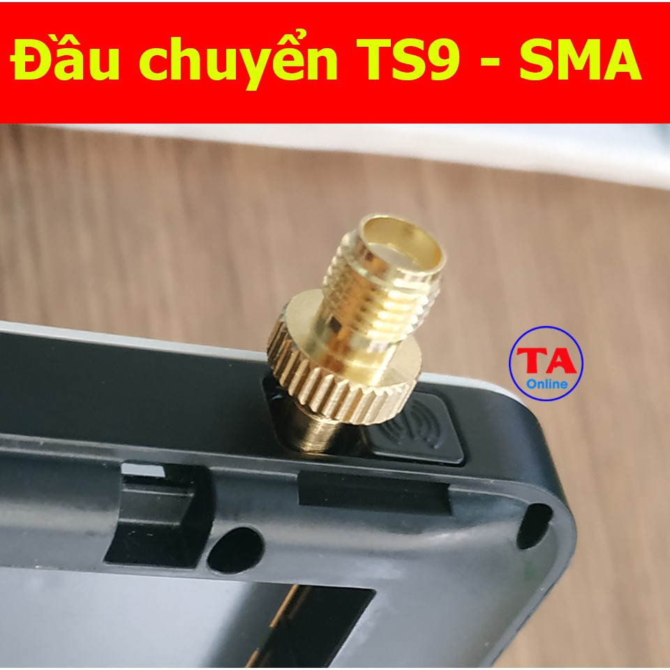 Đầu chuyển đổi từ cổng TS9 sang SMA - Đầu TS9 cái, có kim - Đầu SMA đực, không kim