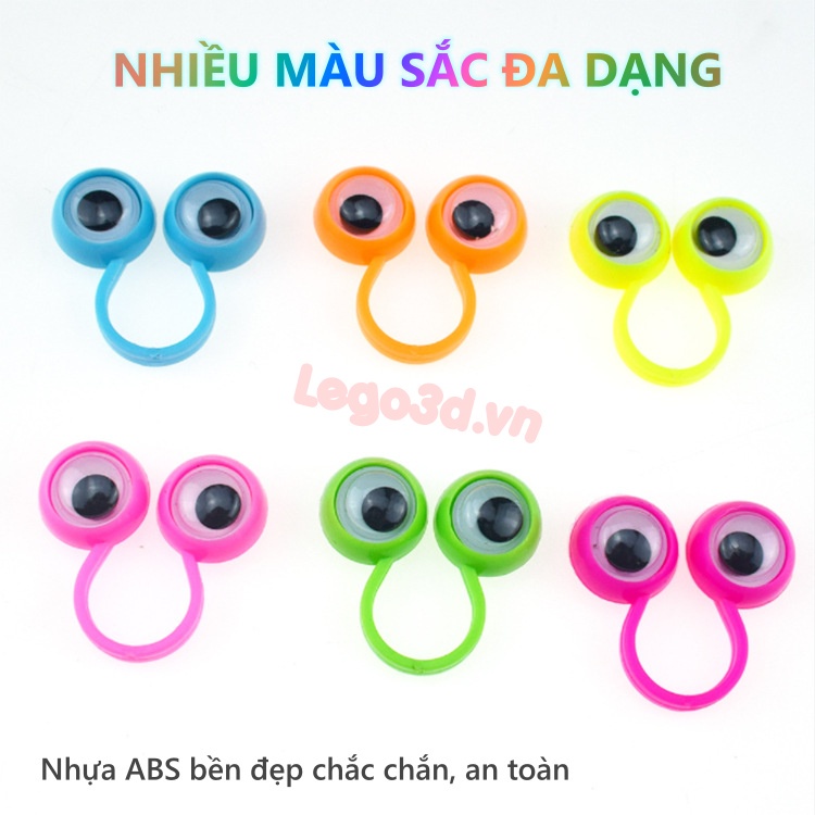 Đồ chơi nhẫn đeo ngón tay Hapi Toys - Đồ chơi nhẫn hình mắt vui nhộn bằng nhựa Nhẫn mắt giả di chuyển nhiều màu