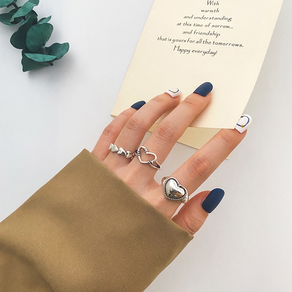 IF ME Bộ Nhẫn Hình Trái Tim/Ngôi Sao/Bướm Đơn Giản Thời Trang Dành Cho Nữ