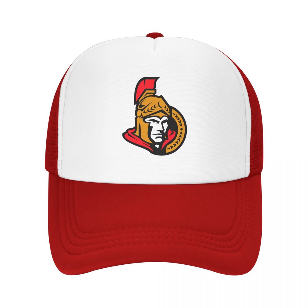 Ottawa Thượng Nghị Sĩ Logo NHL Người Lớn Lưới Mũ Trucker Nam Nữ Vành Phẳng Mũ Bóng Chày Lưới Độ Cứng