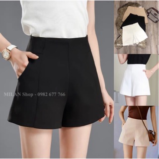 Quần short vải cạp cao hàng Quảng Châu