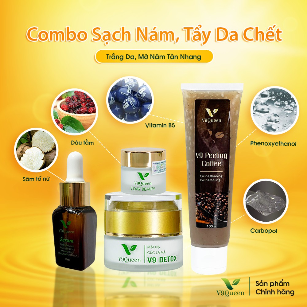 Combo Nám, Dưỡng Trắng Da V9Queen - Mỹ Phẩm Bà Bầu | BigBuy360 - bigbuy360.vn