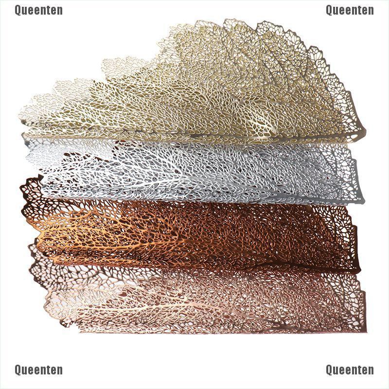 1 Miếng Lót Bàn Ăn Pvc Họa Tiết Lá Cây