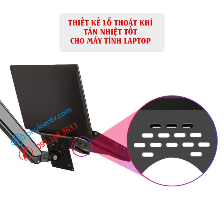 Giá Đỡ Kẹp Laptop XY360 - Máy Tính Bảng - Kệ Đỡ Tản Nhiệt Ipad - Macbook 10 - 16 Inch [ Lắp Được Với NB F80 ]